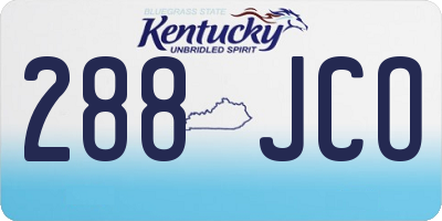 KY license plate 288JCO