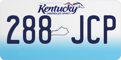 KY license plate 288JCP