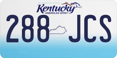KY license plate 288JCS