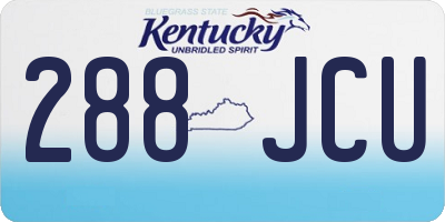 KY license plate 288JCU