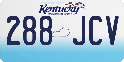 KY license plate 288JCV