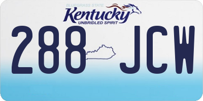 KY license plate 288JCW