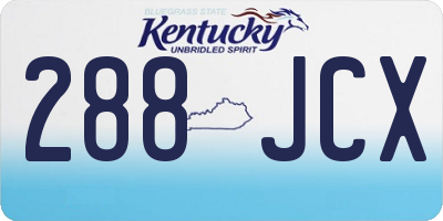 KY license plate 288JCX