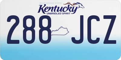 KY license plate 288JCZ