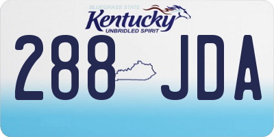 KY license plate 288JDA