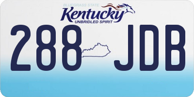 KY license plate 288JDB