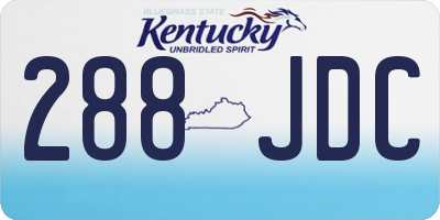 KY license plate 288JDC