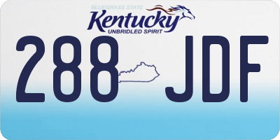 KY license plate 288JDF