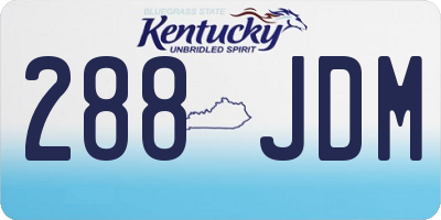 KY license plate 288JDM
