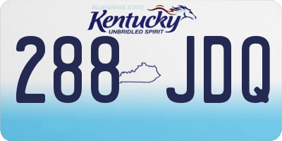 KY license plate 288JDQ