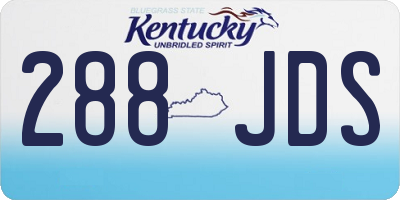 KY license plate 288JDS