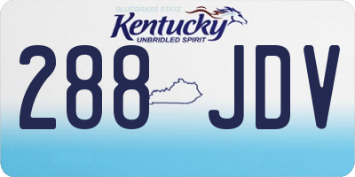 KY license plate 288JDV