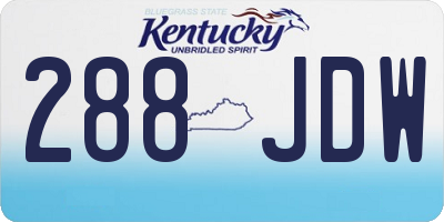 KY license plate 288JDW