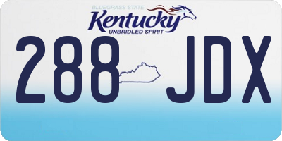 KY license plate 288JDX
