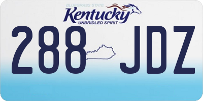 KY license plate 288JDZ