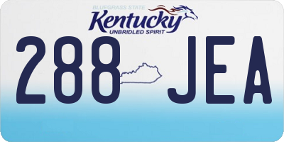 KY license plate 288JEA
