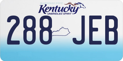 KY license plate 288JEB