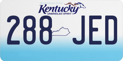 KY license plate 288JED