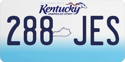 KY license plate 288JES