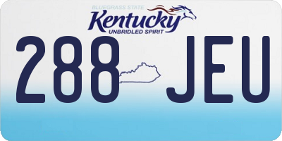 KY license plate 288JEU