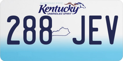 KY license plate 288JEV