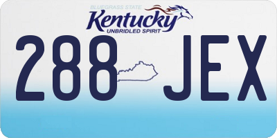 KY license plate 288JEX