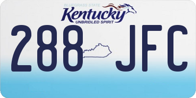 KY license plate 288JFC