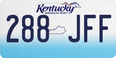 KY license plate 288JFF
