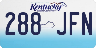 KY license plate 288JFN