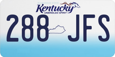 KY license plate 288JFS