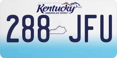 KY license plate 288JFU