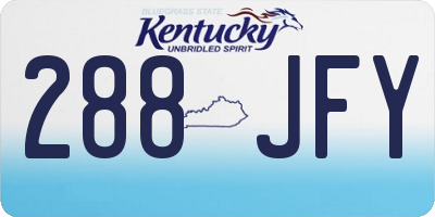 KY license plate 288JFY