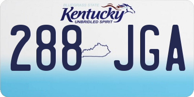KY license plate 288JGA