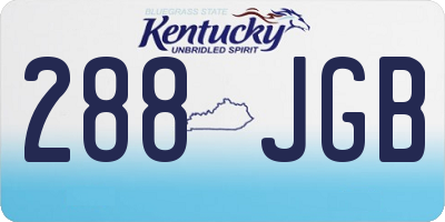 KY license plate 288JGB
