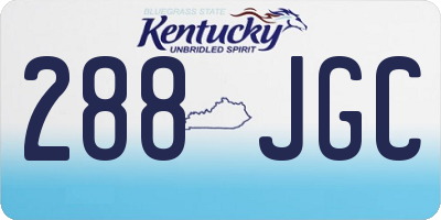 KY license plate 288JGC
