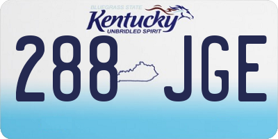 KY license plate 288JGE