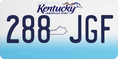 KY license plate 288JGF