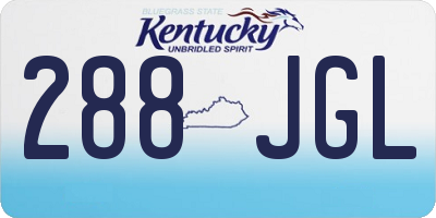 KY license plate 288JGL