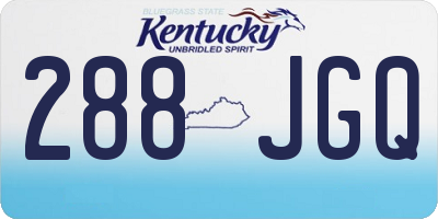 KY license plate 288JGQ