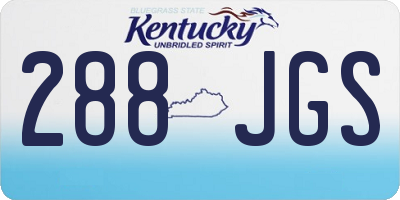 KY license plate 288JGS
