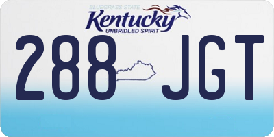 KY license plate 288JGT