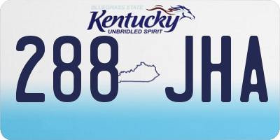 KY license plate 288JHA