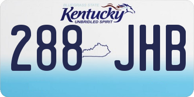 KY license plate 288JHB