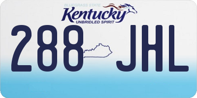KY license plate 288JHL