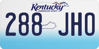 KY license plate 288JHO