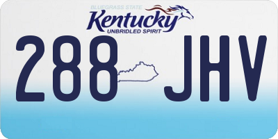 KY license plate 288JHV