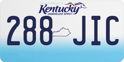 KY license plate 288JIC