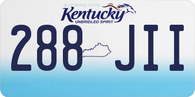 KY license plate 288JII