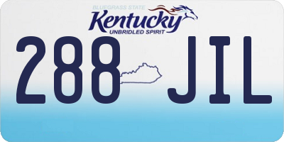 KY license plate 288JIL