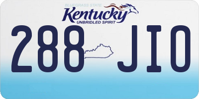 KY license plate 288JIO